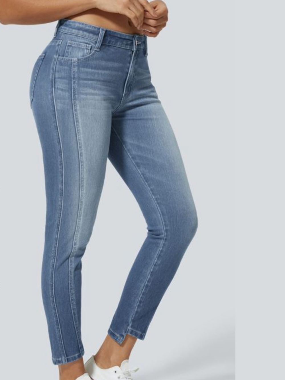 Halara Flex Mid Rise Zipper Pockets Casual Stretch Skinny Jeans Small Tall